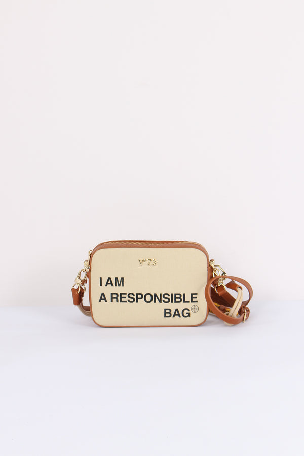 Responsible Camera Bag Canvas Off White/cuoio