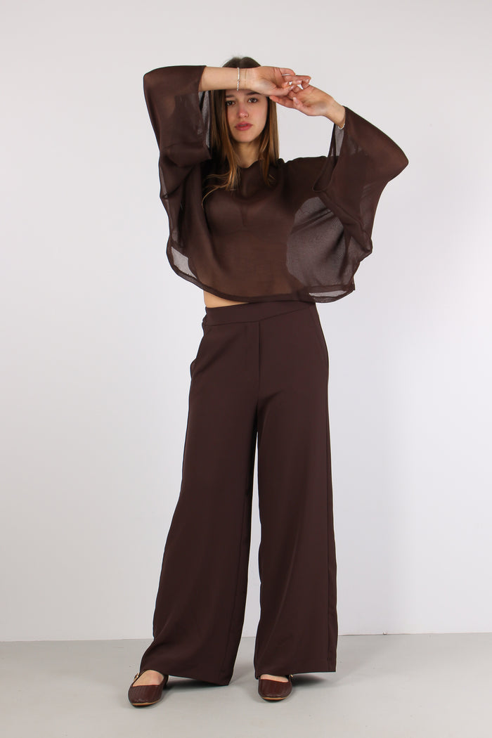 Pantalone Palazzo Fluido Moro-5