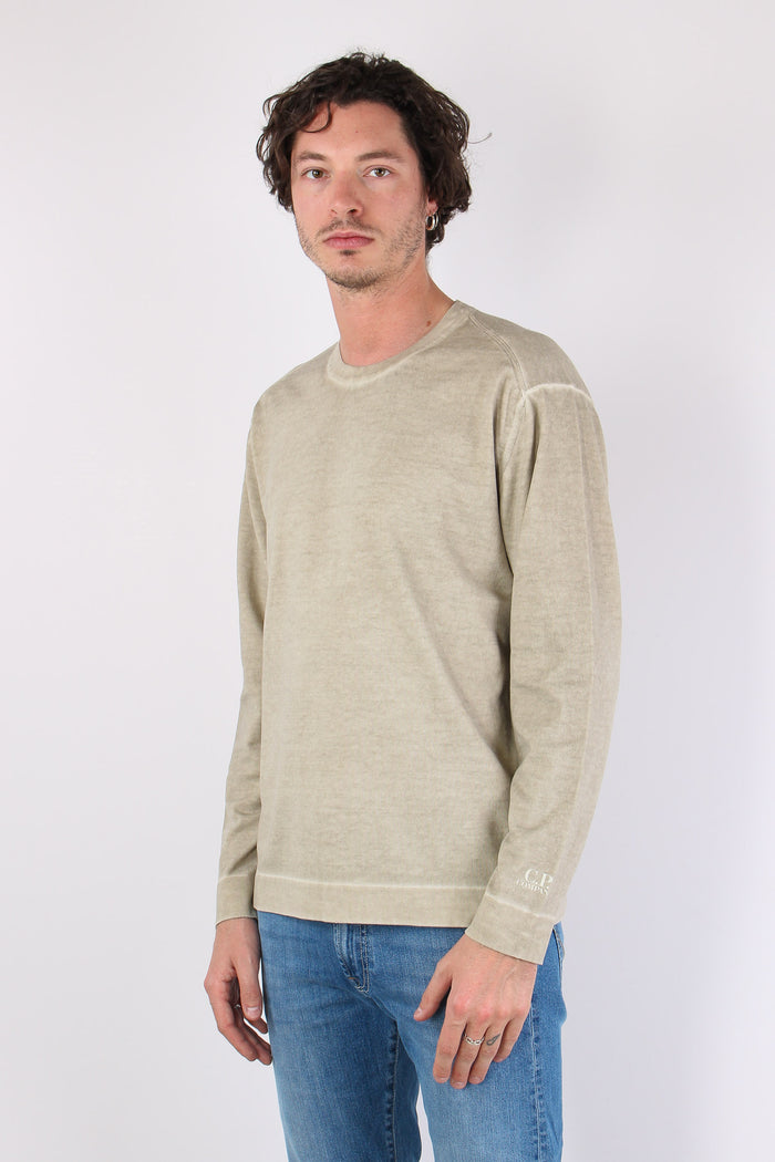 Maglia Doppia Tintura Effetto Lino Cement-3