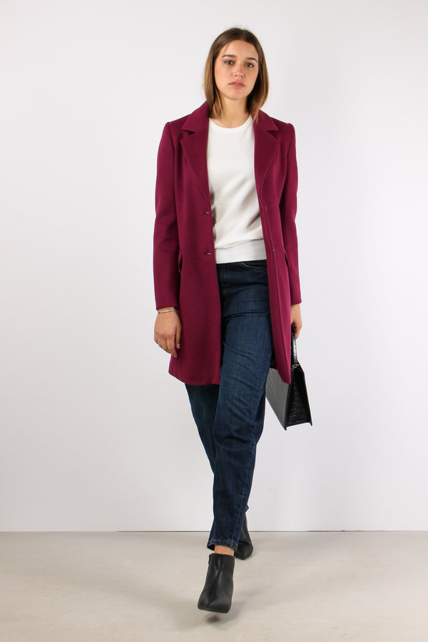 Cappotto Basico 2 Bottoni Bordeaux