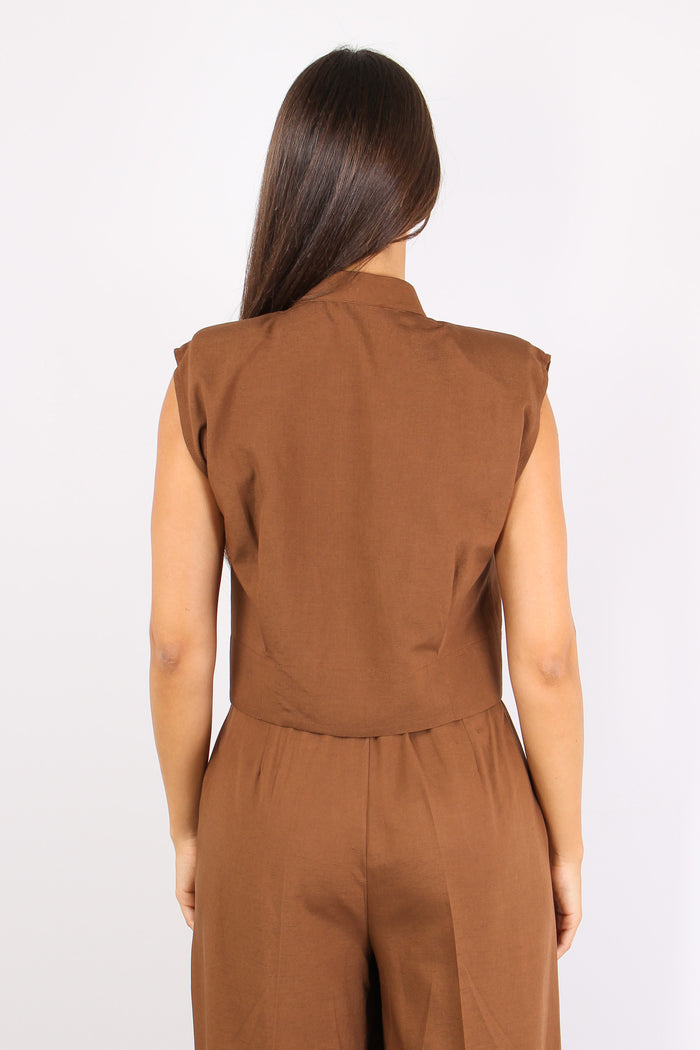 Camicia Corta Spallina Tabacco-4