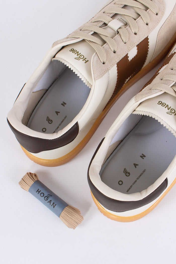 Sneaker Inserto Camoscio Beige/avorio-7