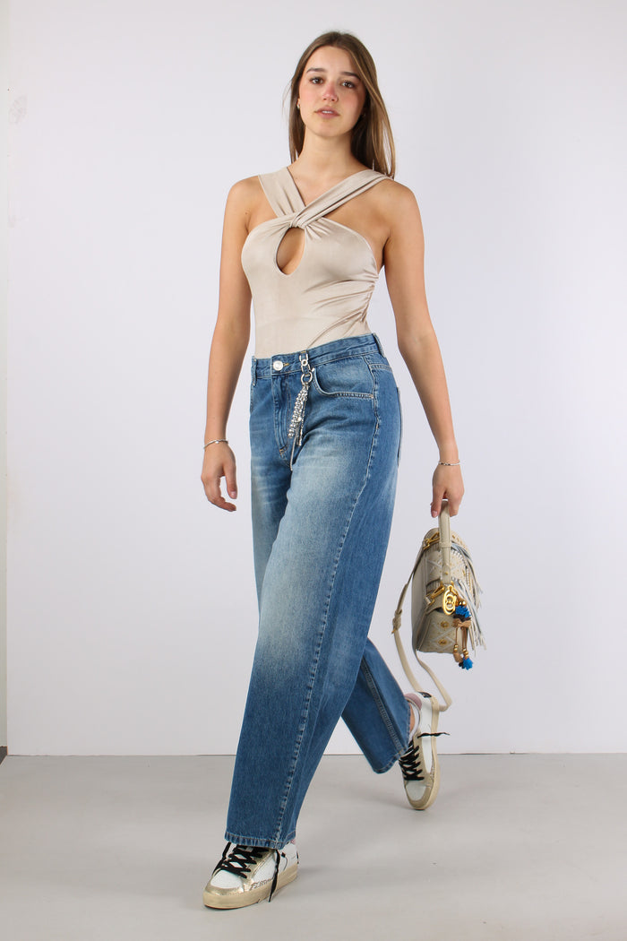Jeans Gamba Dritta Charm Blu