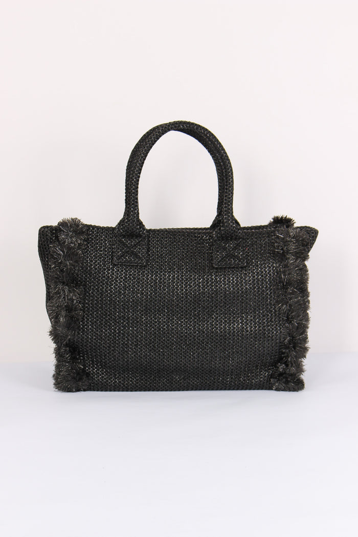 Shopping Beach Rafia Nero-3