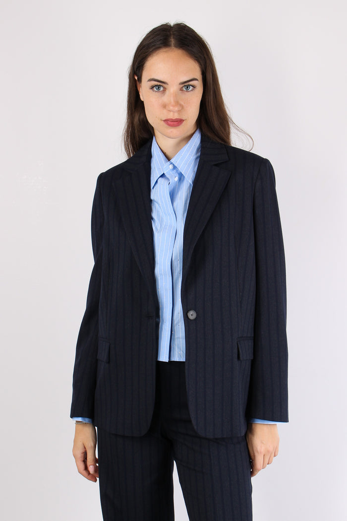 Giacca Gessata Blu/fango-5