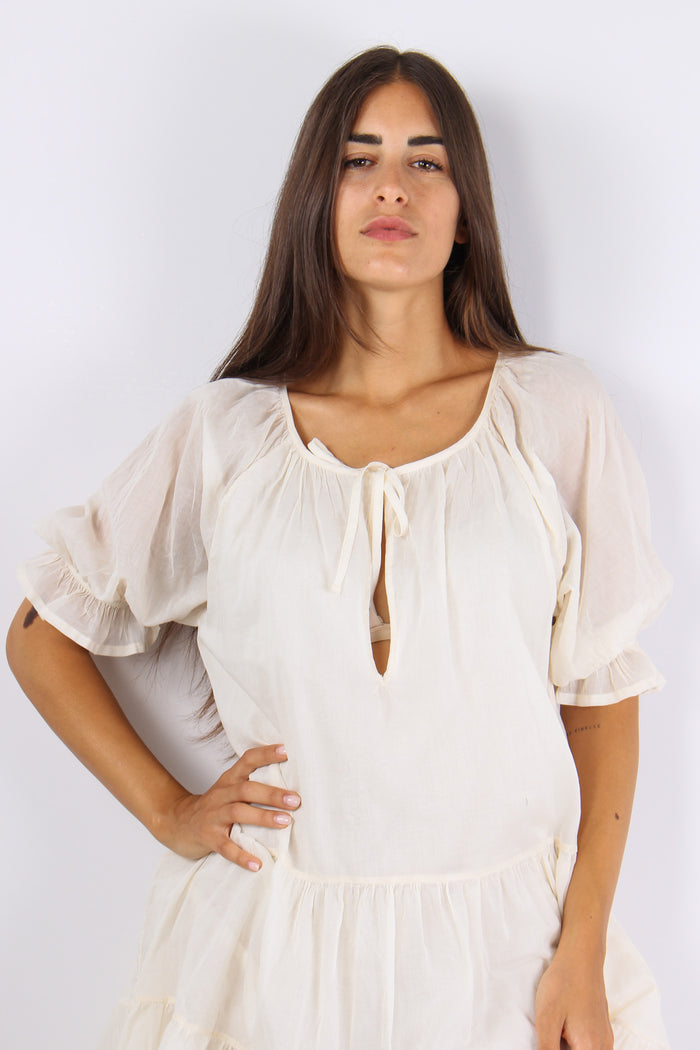 Abito Balze Voile Panna-7