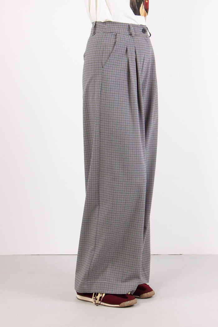 Pantalone Doppia Pences Micro Blu/bordeuax-6