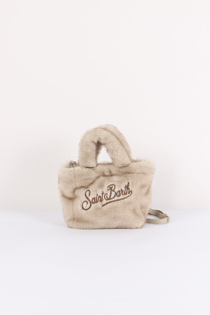 Borsa Mano Mini Pelliccia Beige