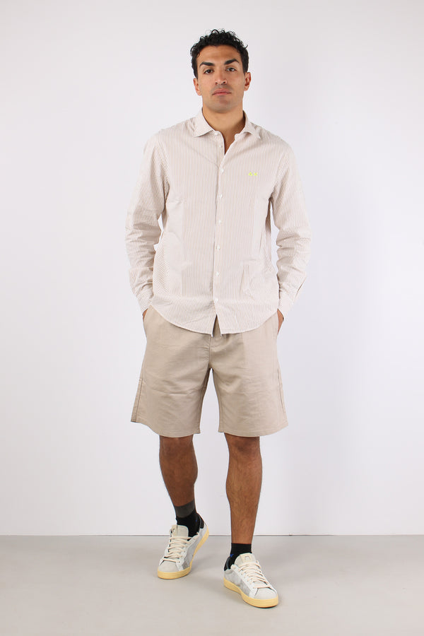 Camicia Fancy Riga Beige/bianco-2