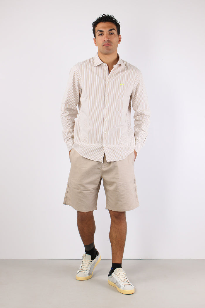 Camicia Fancy Riga Beige/bianco-2