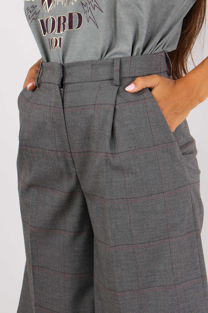 Fernande Bermuda Quadri Grigio/bordeaux-6