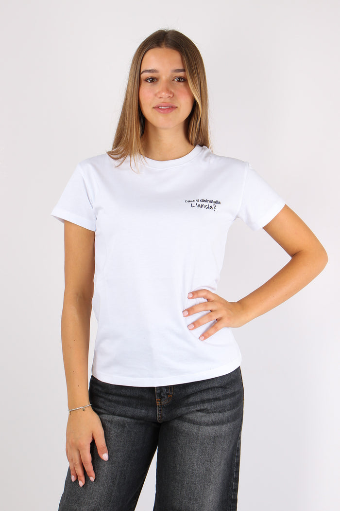 T-shirt Ricamo Come Si Disinst Bianco-2