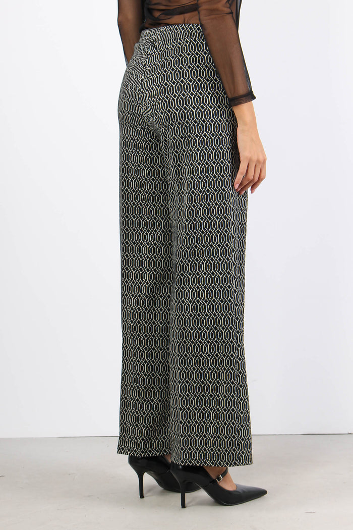 Pantalone Cropped Fantasia Nero/panna-5