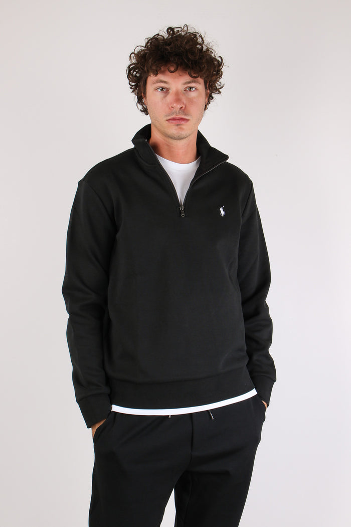 Felpa Mezza Zip Polo Black-2