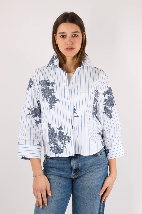 Camicia Riga Stampa Pizzo Bianco/blu-2