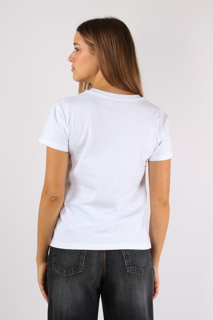 T-shirt Ricamo Single Per Scel Bianco-6