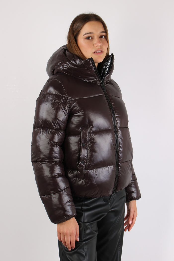 Biddy Piumino Cappuccio Luci Brown Black-8