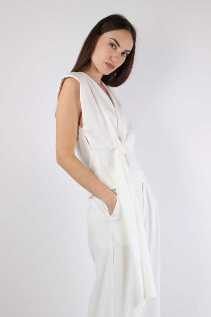Top Chiusura Fiocco Laterale Bianco-7