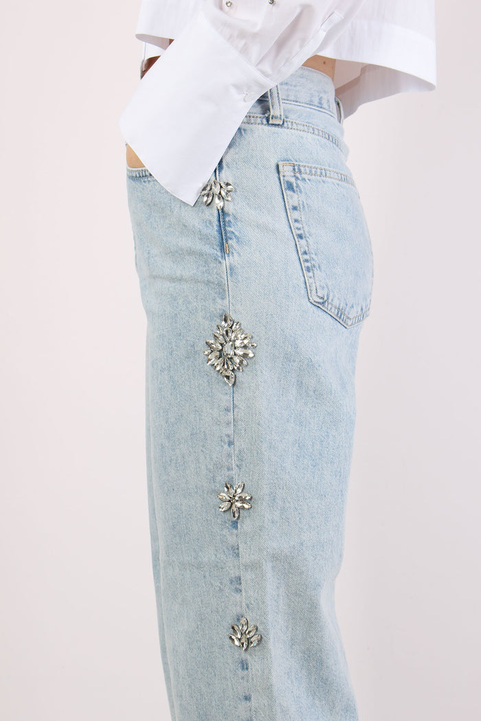 Jeans Castoni Laterali Denim Blu-8