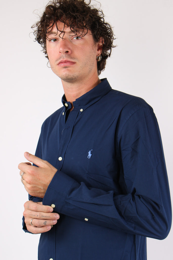 Camicia Slim Popeline Newport Navy-7