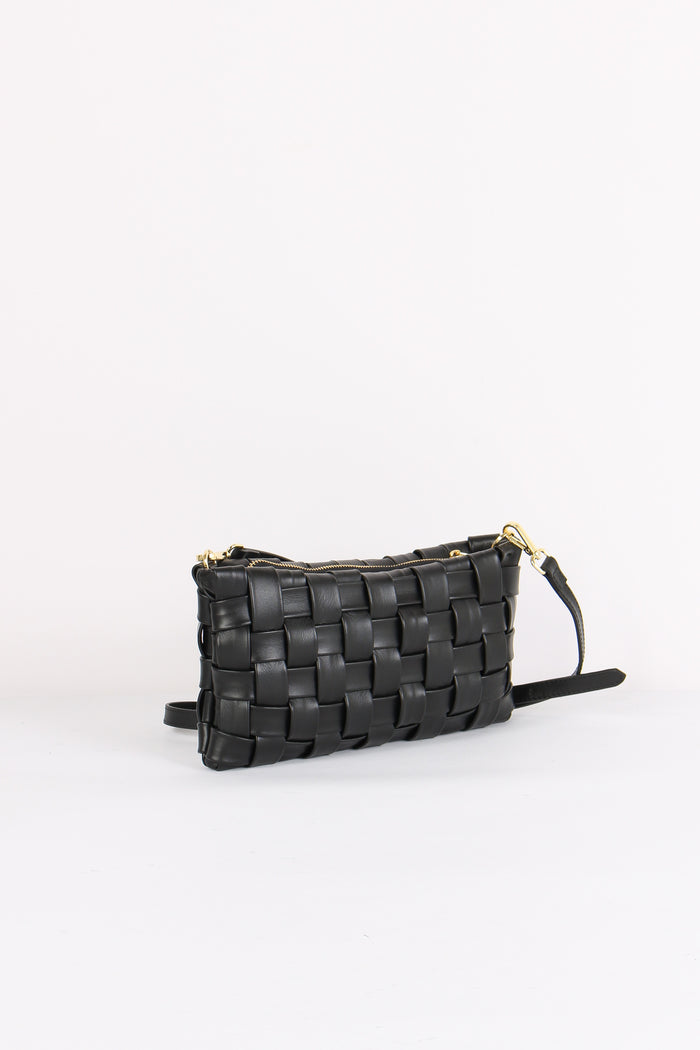 Pochette Intreccio Vera Pelle Nero-5