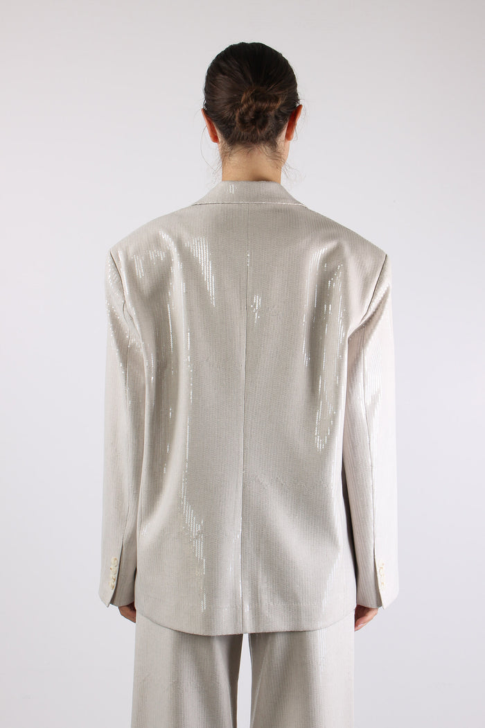 Giacca Paillettes Ecru-5