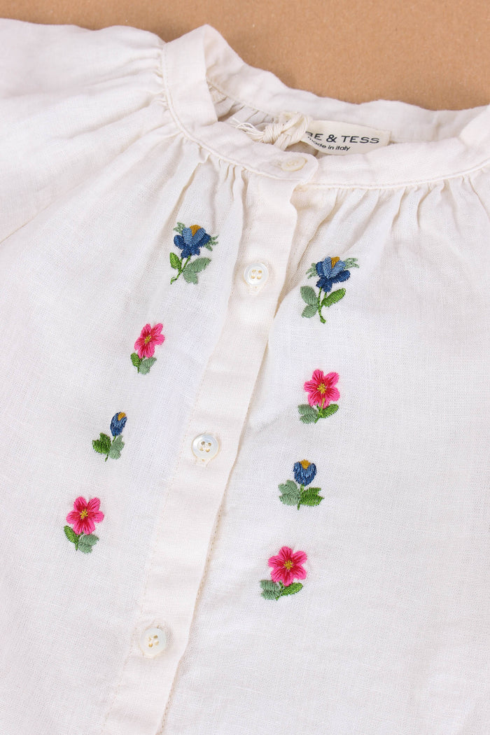 Camicia Coreana Ricamo Fiore Naturale-3