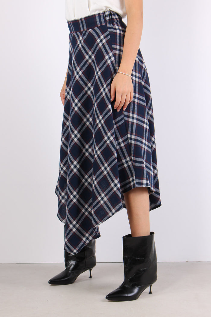 Gonna Punte Check Blu/bordeaux-4