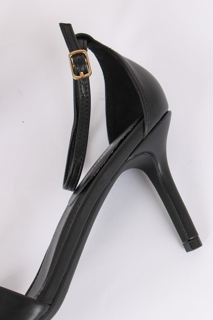 Sandalo Tacco Fascette Nero-4