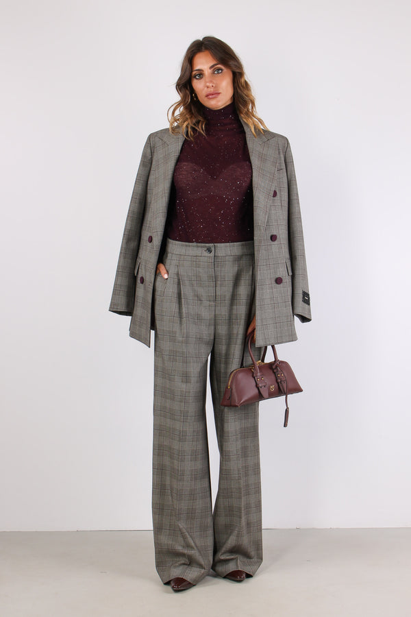 Plumeria Pantalone Fantasia Qu Beige/bordeaux
