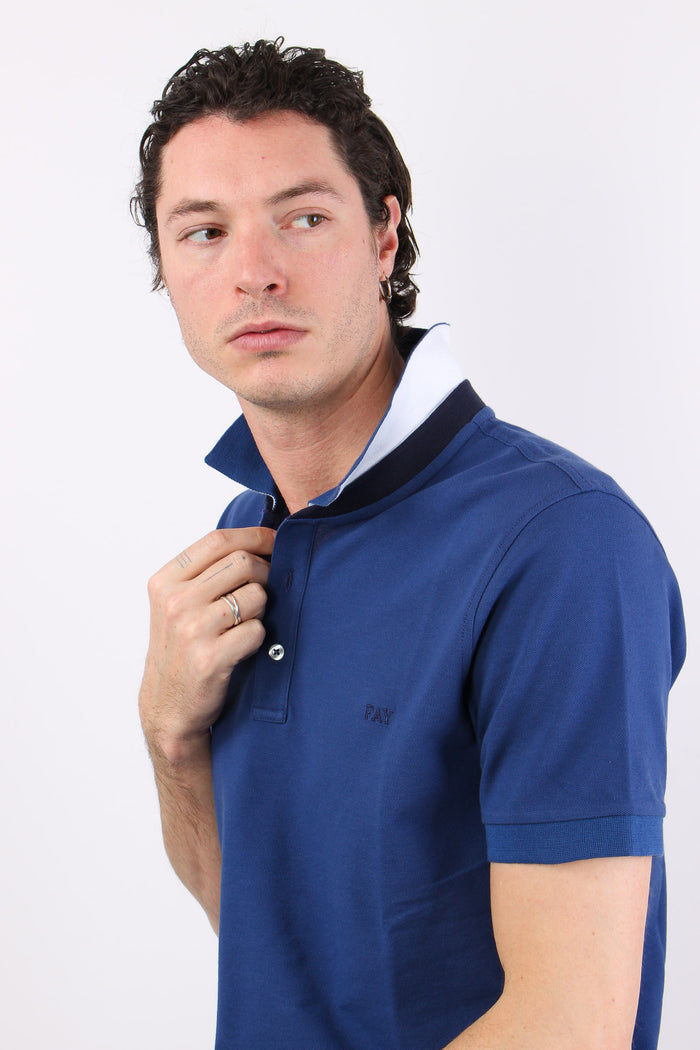 Polo Colletto Contrasto Royal-8