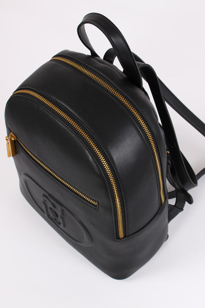 Zaino 2 Zip Laminato Nero-4