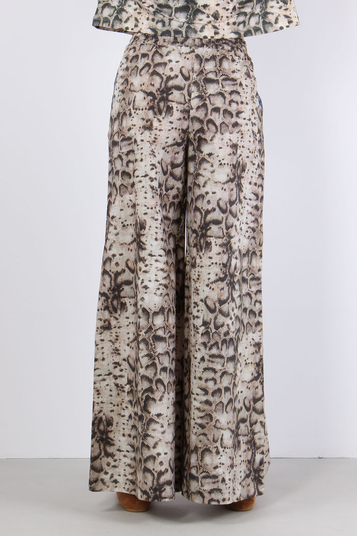 Gussola Pantalone Palazzo Snake Beige/nero-4