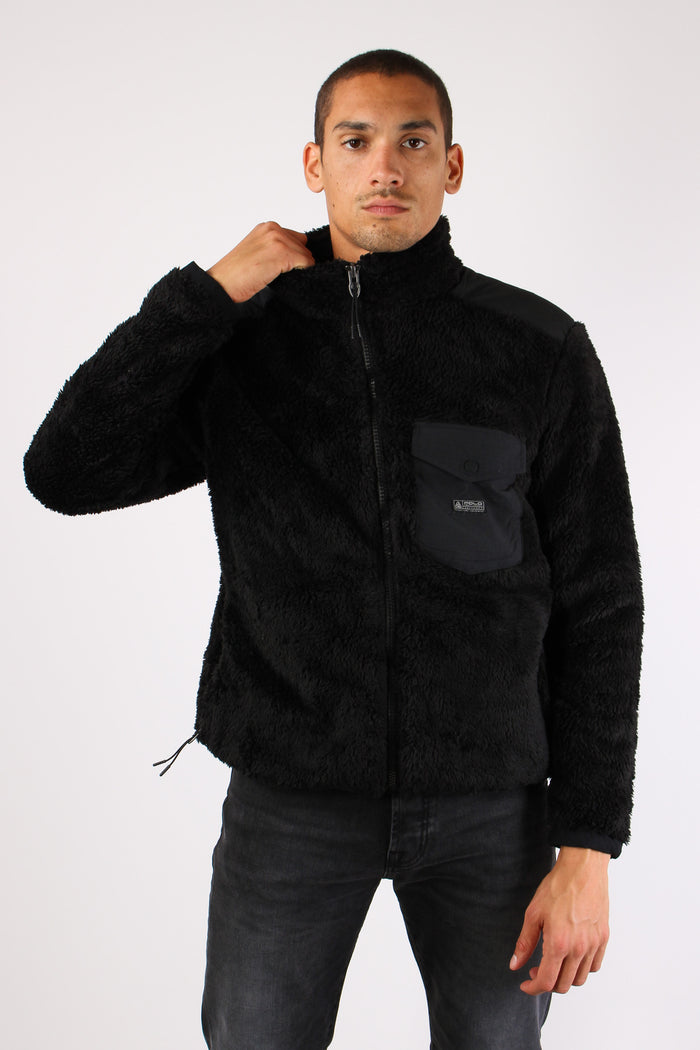Giubbotto Pile Zip Polo Black