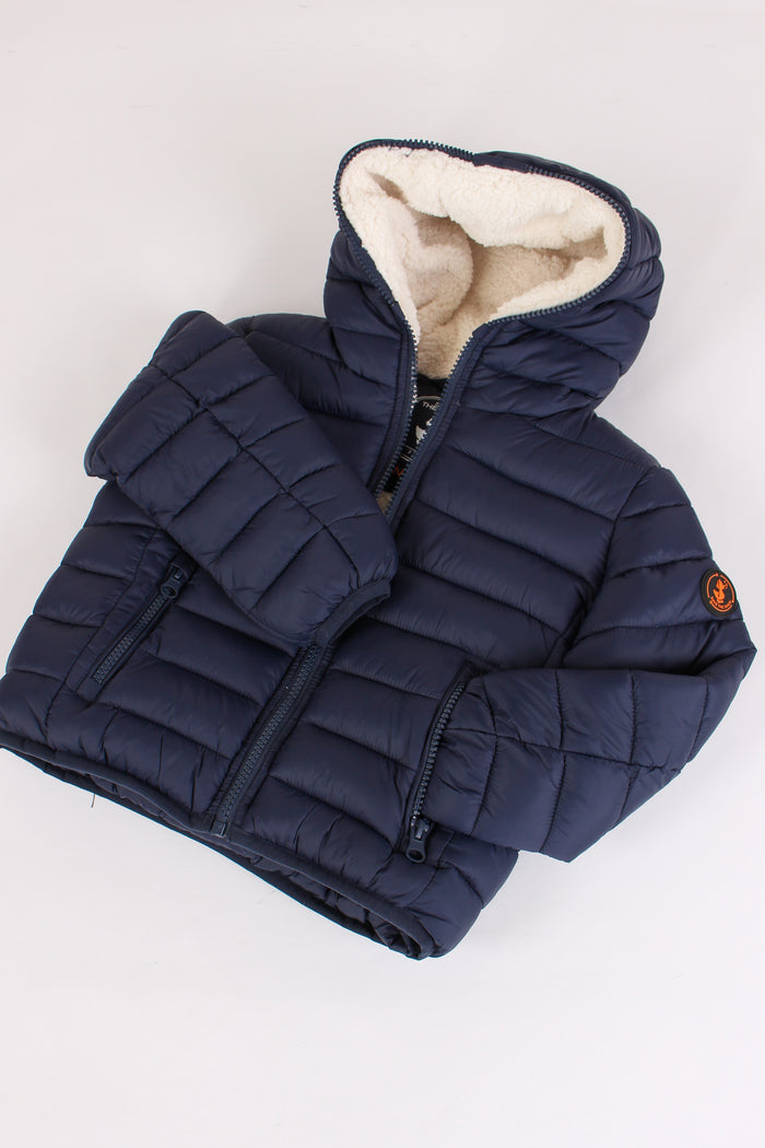 Finnegan Piumino Cappuccio Pel Navy Blue-4