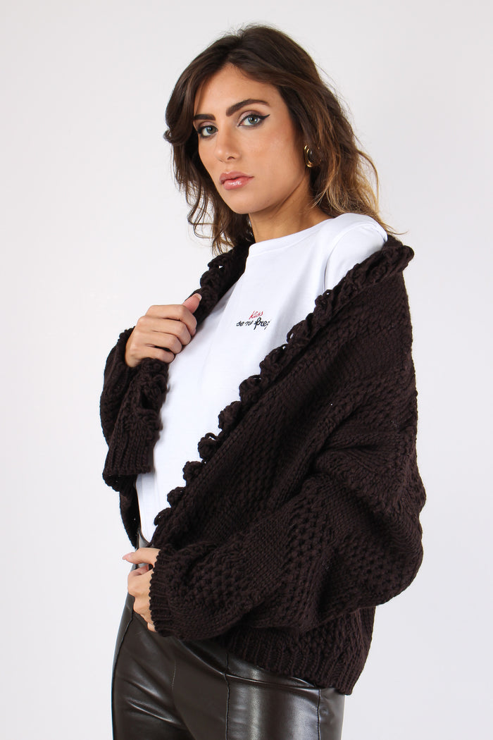 Cardigan Corto Effetto Uncinet Moro-4