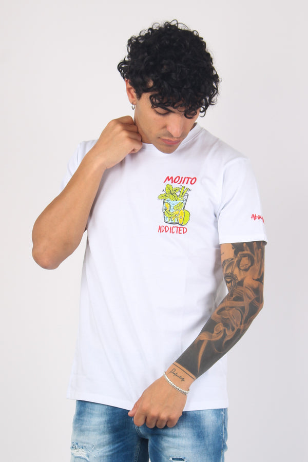 T-shirt Mojito Addicted Bianco