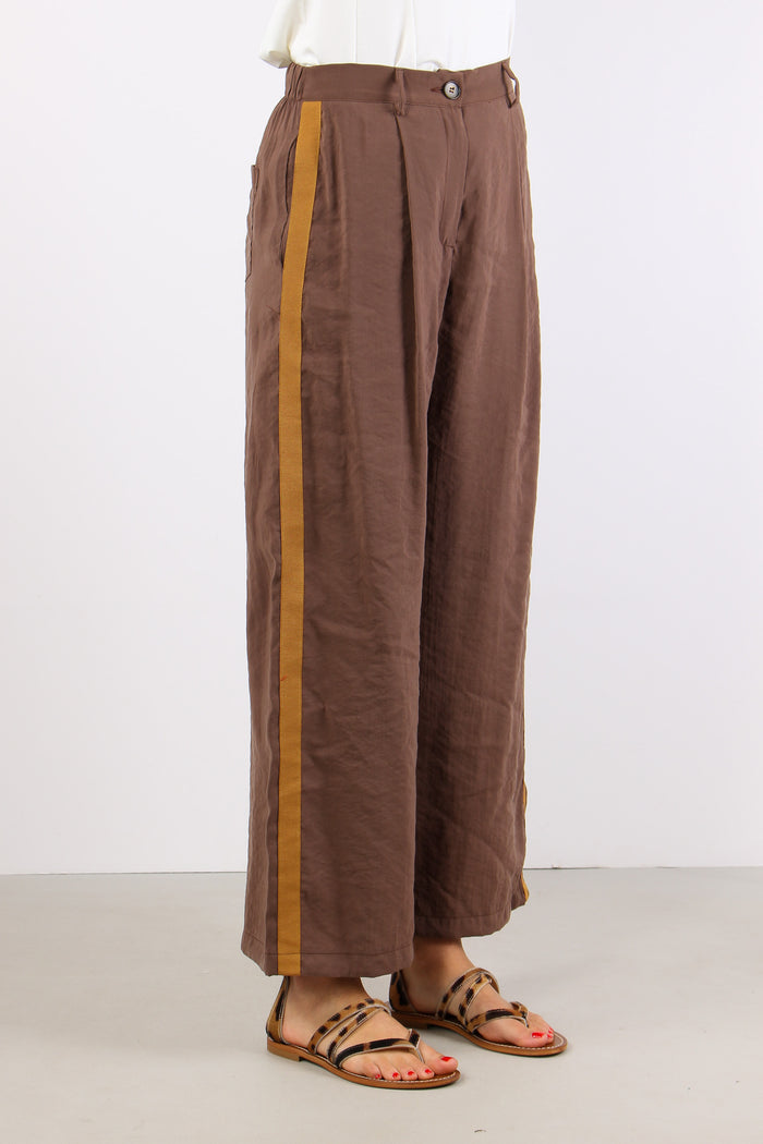 Pantalone Banda Gros Laterale Cacao-6