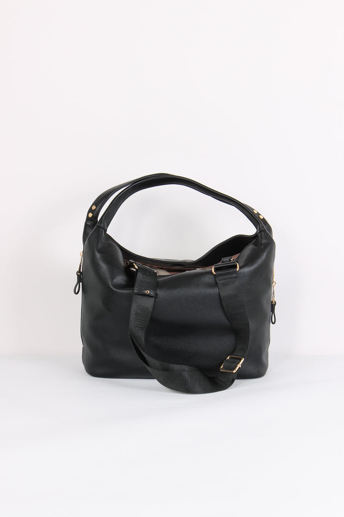Hobo Maxi 2 Manici Zip Nero-3
