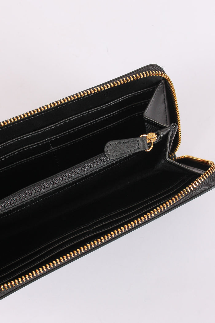 Zip Around Scritta Logo Nero/oro-4