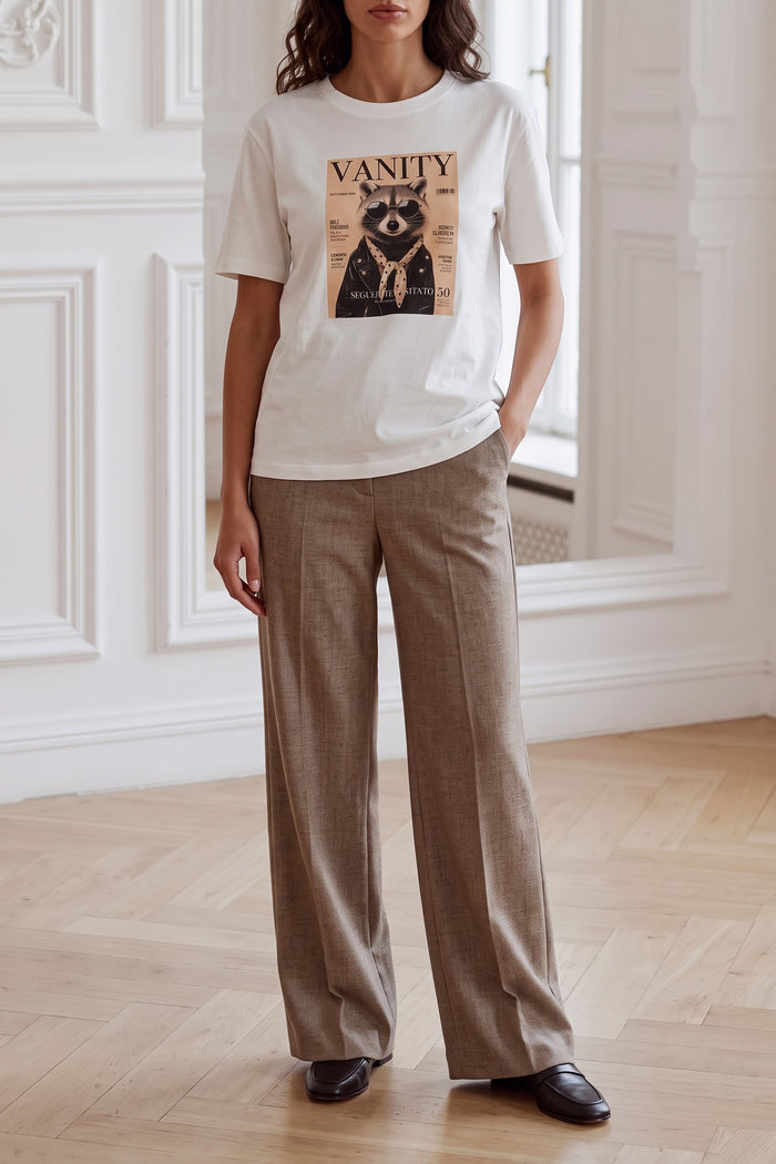 T-shirt Stampa Vanity Procione Bianco