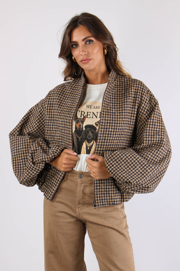 Bomber Manica Ampia Blu/moro-3