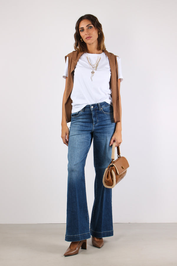 T-shirt Stampa Corni Bianco/liujo Chains