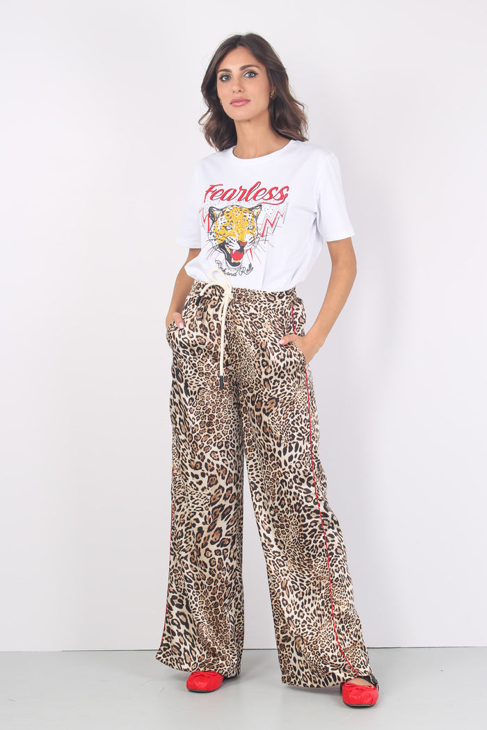 Pantalone Macula Piping Rosso Animalier