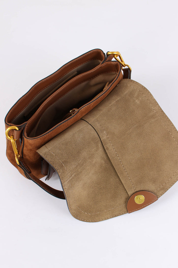 Helena Round Tracollina Suede Cognac-5
