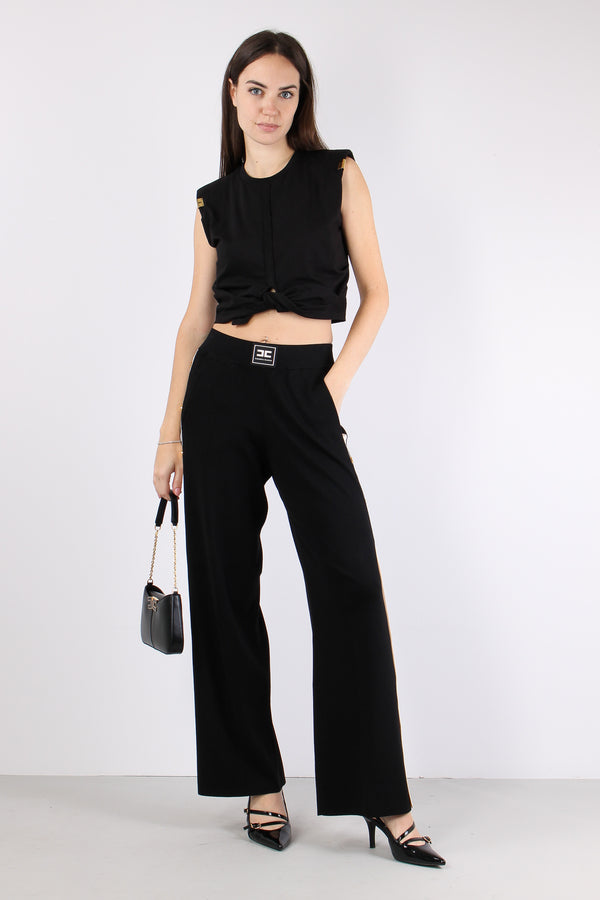 Pantalone Palazzo Maglia Argilla/burro