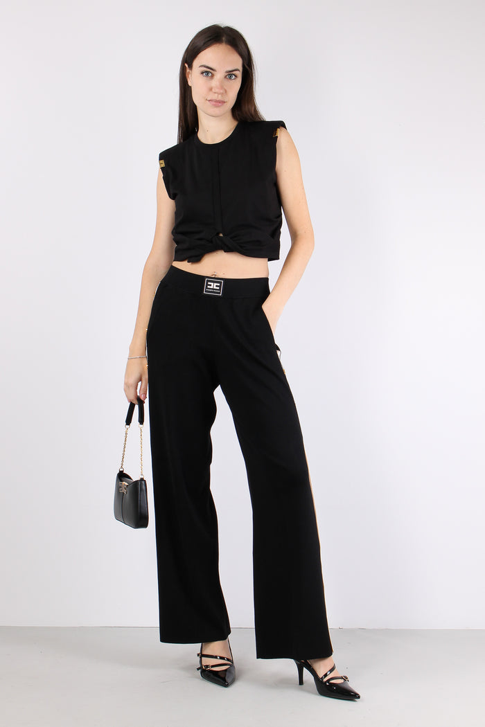 Pantalone Palazzo Maglia Argilla/burro