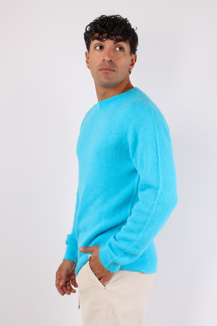 Maglia Girocollo Misto Alpaca Turchese-6