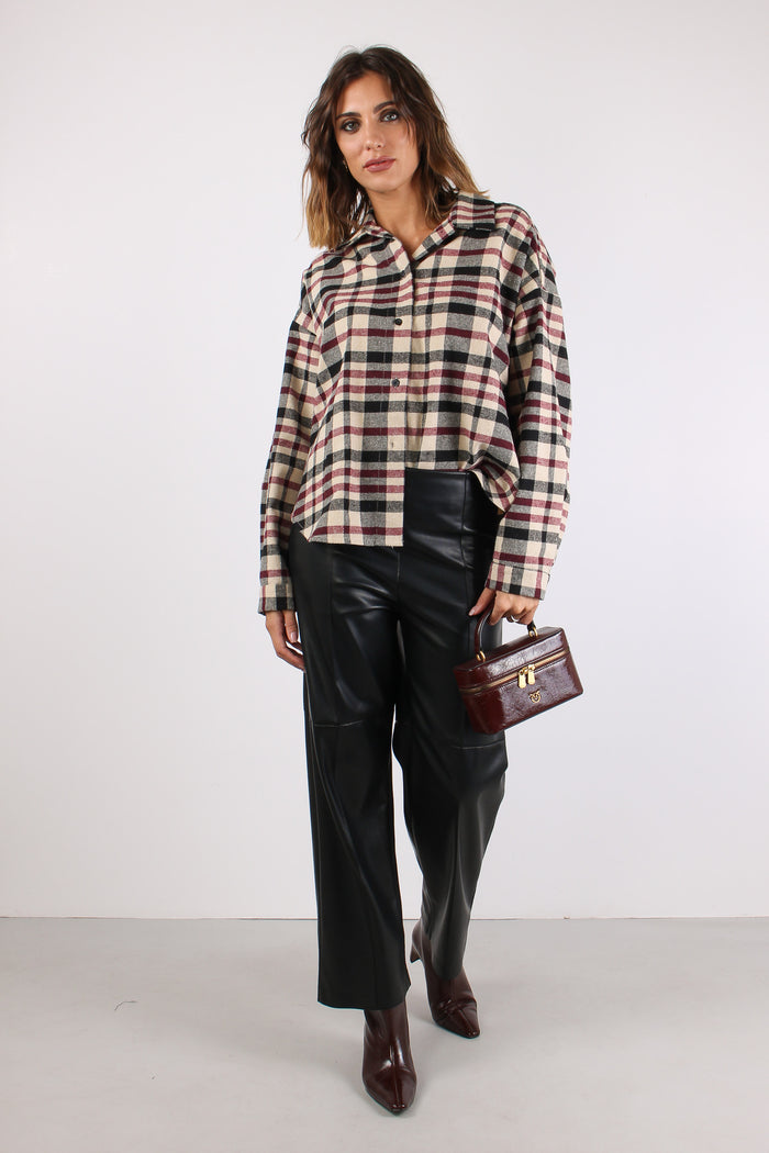 Camicia Over Scozzese Bordeaux/panna-3