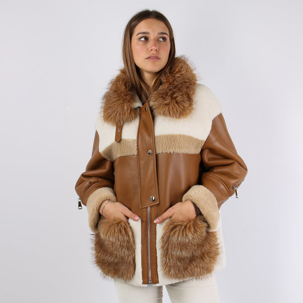 Montone Inserto Ecopelliccia Brown-2